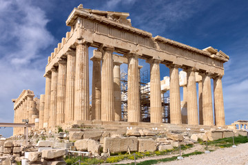The temple of Parthenon at Acropolis in Athens