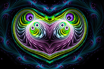 Abstract fantasy ornament pattern. Creative fractal design for greeting cards or t-shirts