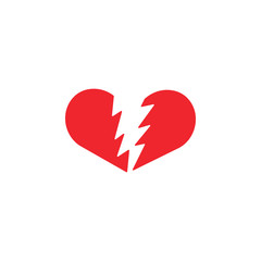 Broken heart icon design template vector isolated
