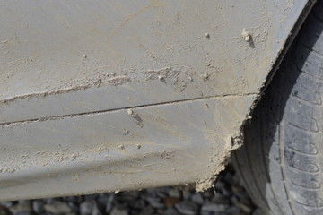 Dirty thresholds unwashed car