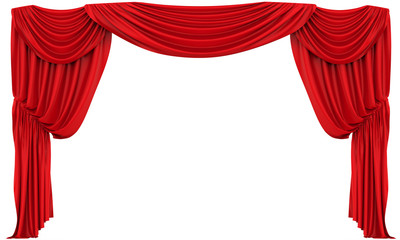 Red Theatre Curtain Isolated