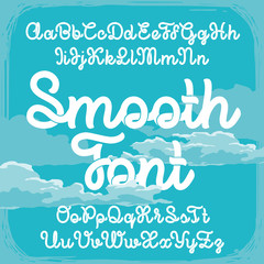 Smooth font with blue clouds background