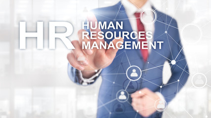 Human resource management, HR, Team Building and recruitment concept on blurred background
