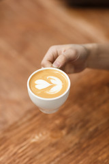 Ready cappuccino in a mug