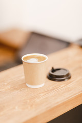 Cardboard cup of coffee