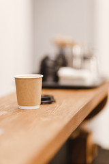 Cardboard cup of coffee