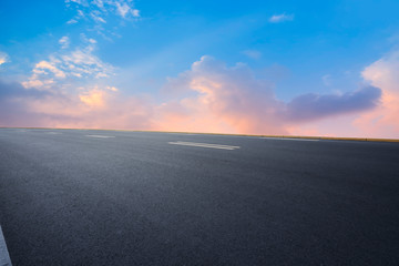Road surface and sky cloud landscape..