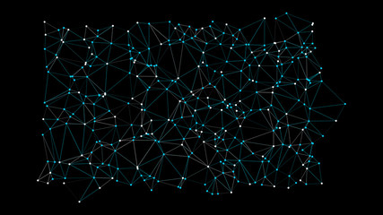 Triangles elements connected, network vector conception