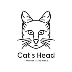Fototapeta na wymiar cat head logo outline