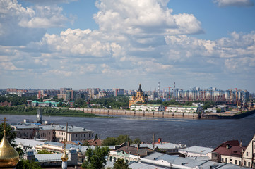 Obraz premium Nizhny Novgorod city view of the city and the river Oka