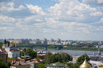 Fototapeta na wymiar Nizhny Novgorod city view of the city and the river Oka