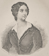 Countess von Landsfeld - Lola Montez, Elizabeth Rosanna Gilbert, Beloved, of King Ludwig I of Bavaria - Illustration from 1848 - 255306287