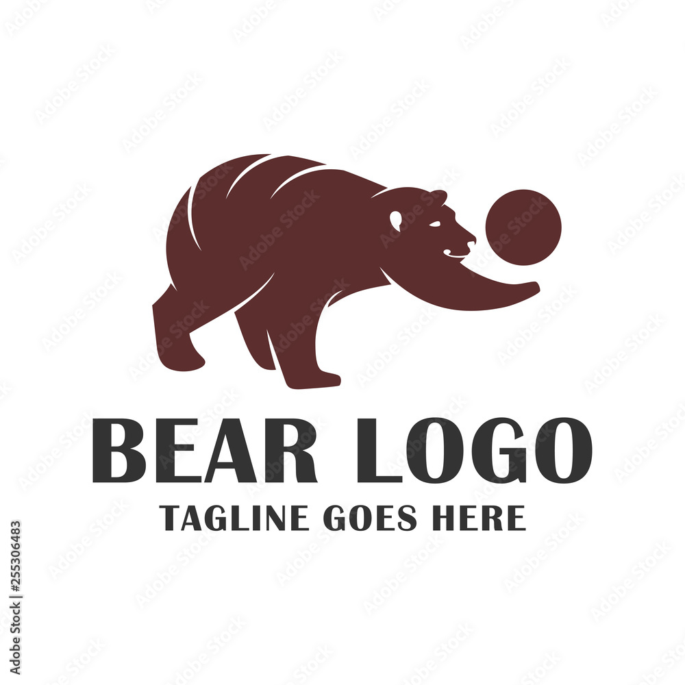 Wall mural bear character logo