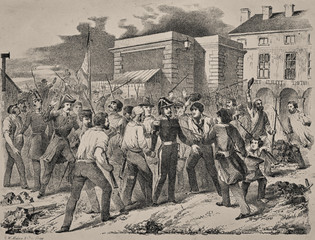 The assassination of General Brea - Illustration from 1848 - 255306462