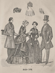 Dress fashion - Illustration from 1848 - 255306817