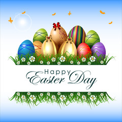 Abstract of Easter eggs. Banner and Background Template. Vector and Illustration, EPS 10