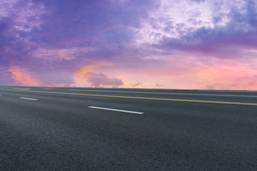 Road surface and sky cloud landscape..