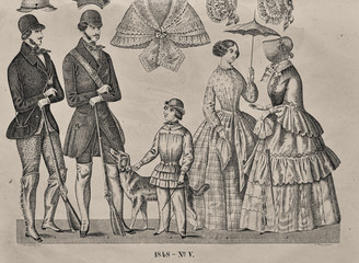 Dress fashion - Illustration from 1848 - 255306863