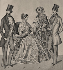 Dress fashion - Illustration from 1848 - 255306894