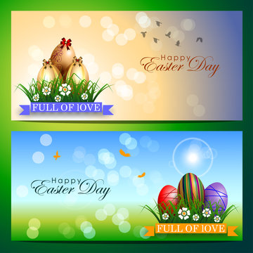 Abstract of Easter eggs. Banner and Background Template. Vector and Illustration, EPS 10
