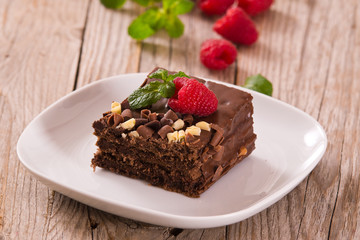Chocolate cake. 