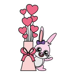 beautiful rabbit with hearts balloons helium easter character