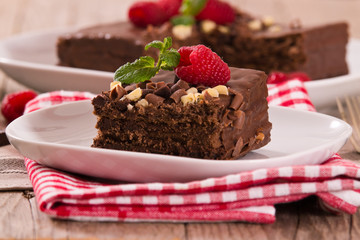 Chocolate cake. 