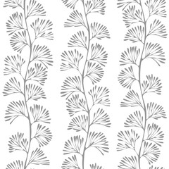 Seaweed. Seamless vector pattern with underwater plants. Abstract floral background.silhouette.