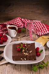 Chocolate cake. 