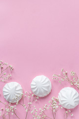 pink background with white flowers and Zephyrs