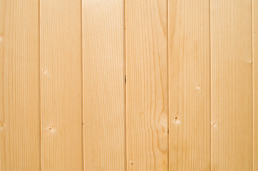 New wooden boards on wall close up