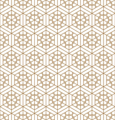 Japanese seamless pattern in style woodwork kumiko ornament.