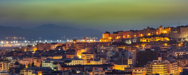 Cagliari by Night - Panoramic View