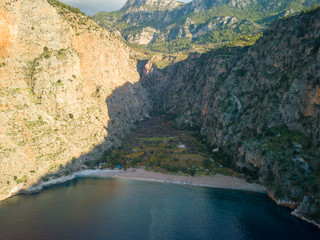 High Angle View Butterfly Valley Beach Turkey