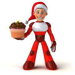 Fun Super Santa Claus - 3D Illustration