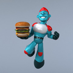Obraz premium Red Robot - 3D Illustration