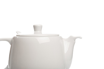 white teapot isolated on white background