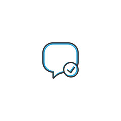 Speech bubble icon design. Interaction icon line vector illustration