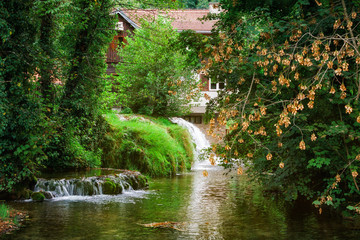Waterfalls and Mills in Rastoke, Slunj, Croatia, place for relax near the Nature - National Park Plitvice lakes