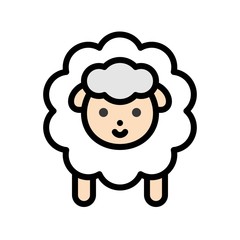 Sheep vector, Easter filled icon editable stroke