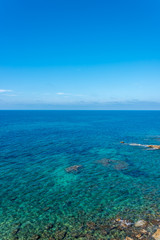 Fototapeta na wymiar Turquoise Blue Southern Italian Mediterranean Sea on a Sunny Day