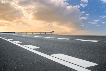 Road surface and sky cloud landscape..