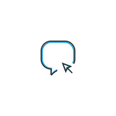 Speech bubble icon design. Interaction icon line vector illustration