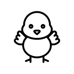 Chick vector, Easter line icon editable stroke