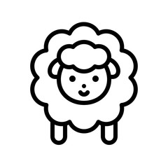 Fototapeta premium Sheep vector, Easter line icon editable stroke