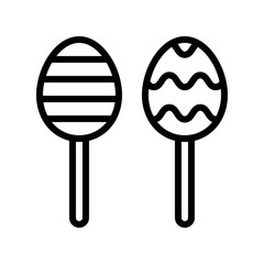 Chocolate egg vector, Easter line icon editable stroke