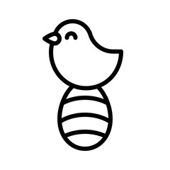 Bird with easter egg vector, Easter line icon editable stroke