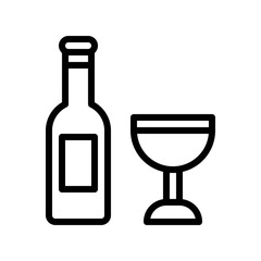 Wine vector, Easter line icon editable stroke