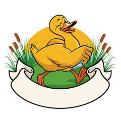 duck with blank space ribbon