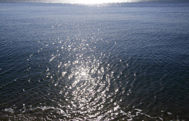 the sunshine reflected in the sea
